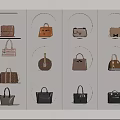 Stylish Handbags Display in Wall Mounted Circular Nooks With Various Colors Patterns and Classic Designs