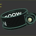 Black Circular Furniture Clamp With White COOW AN Letters And Metal Fixture