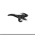 Mythical Dragon Creature With Detailed Black Scales Sharp Claws And Ancient Sword