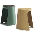 Modern Colorful Stools Collection With Wooden Top And Metal Frame In Various Hues