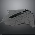 Futuristic White Spacecraft Model With Blueprint Lines And Surface Details For Space Exploration