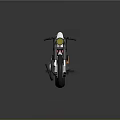 Custom Retro Style Motorcycle With White Fuel Tank Black Seat And Gold Alloy Wheels