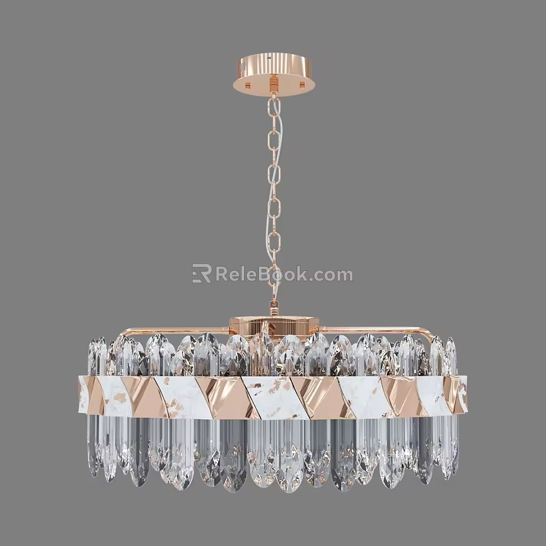 Modern Simple Light Luxury Chandelier Simple Chandelier 3d model
