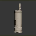 White Rustic Decorative Column With Weathered Texture And Vintage Design For Interior Spaces