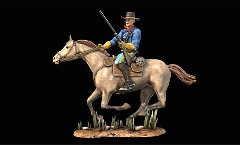 Modern man cavalry 3d model