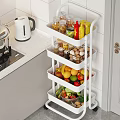 Kitchen Rolling Storage Shelf With Multiple Layers For Food Spices Fruits And Vegetables