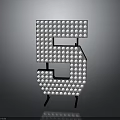White Number 5 Decorative Furniture Stand Composed of Small Round Dots Design