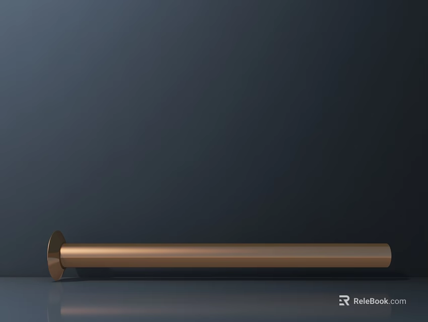 Gold Door Handle On Dark Background With Reflective Surface And Sleek Design 3d model 