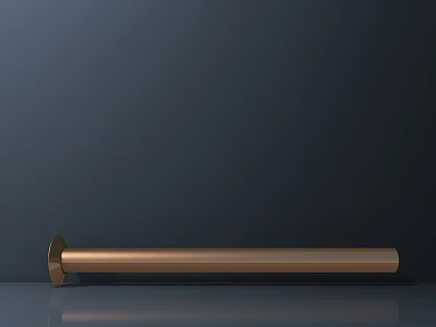 Gold Door Handle On Dark Background With Reflective Surface And Sleek Design 3d model