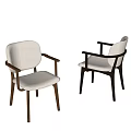 Modern Accent Chair With Light Beige Upholstery And Dark Wooden Armrests Design