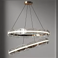 Elegant Modern Double Ring Chandelier With Transparent Glass And Metal Frame LED Lighting Fixture