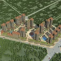 High Rise Residential Complex With Multiple Towers Central Landscaped Areas And Surrounding Greenery