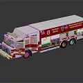 Red And Silver Technical Rescue Fire Truck With Emergency Rescue Equipment