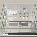 Laboratory Clean Room Design With Glass Partition Stainless Steel Tanks Workbench And Window