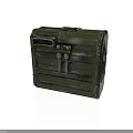 Vintage Green Metal Storage Box With Rustic Clasps Lock And Distressed Finish