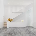 Modern Front Desk Minimal Hall Front Desk 3d model