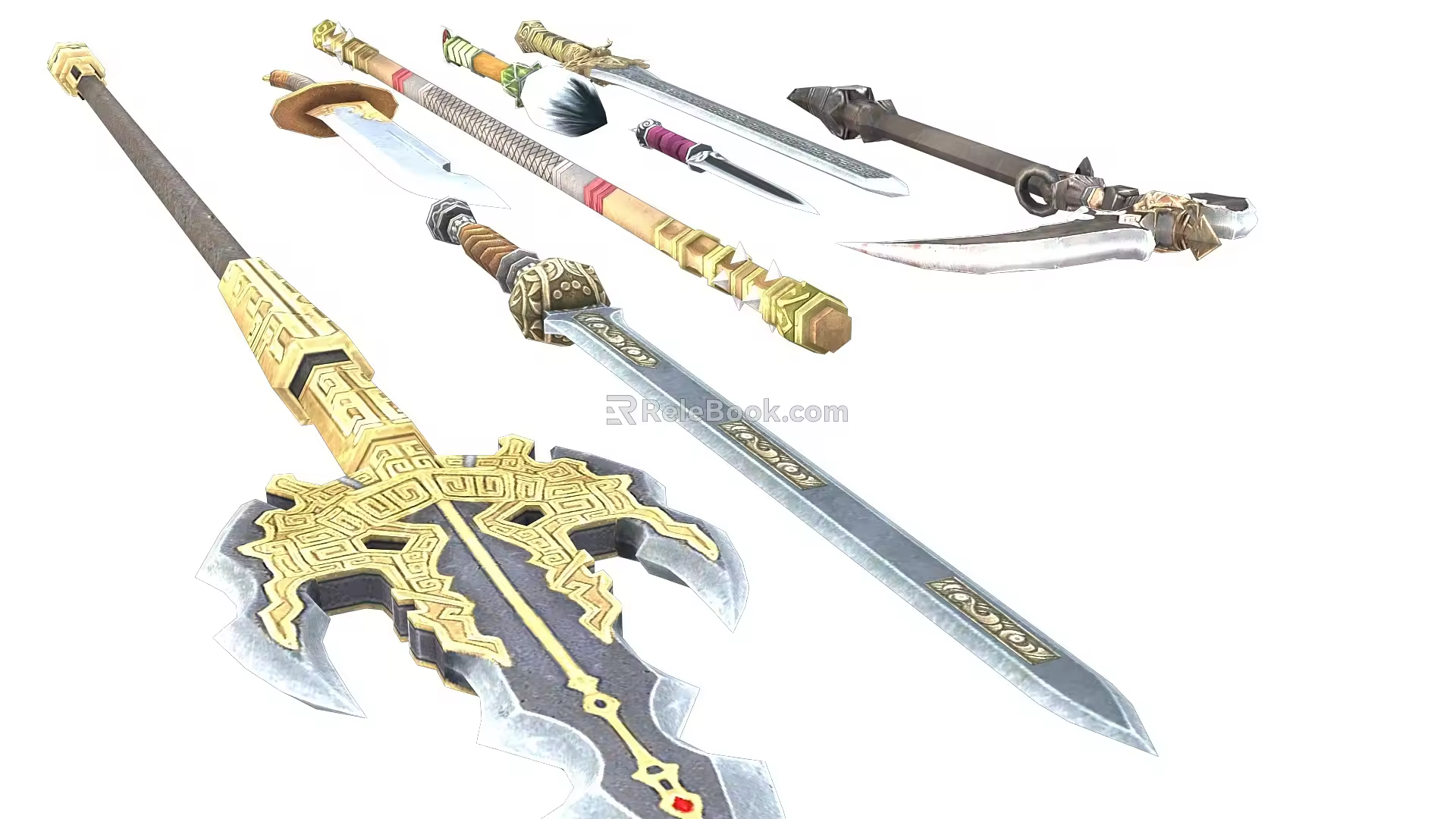 Realistic Fine Ancient Weapons Weapon Swords, Guns, Swords and Halberds 3d model