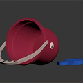 Colorful Children Storage Furniture With Red Bucket And Blue Shovel Accessory