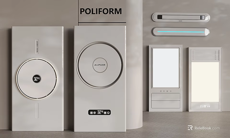 Modern White Bathroom Accessories With POLIFORM Smart Control And Temperature 3d model 
