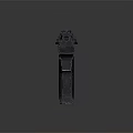 Modern Silver Metallic Pistol 3D Rendered Design With Black Grip And Logo