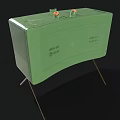 Green Military Weapon Storage Box With Metal Stands And Enemies Text