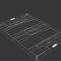 Stadium Building With Green Turf Football Field Featuring White Marking Lines And Playing Areas