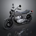 Classic Vintage Motorcycle With Round Headlight Single Seat And Sleek Body Lines