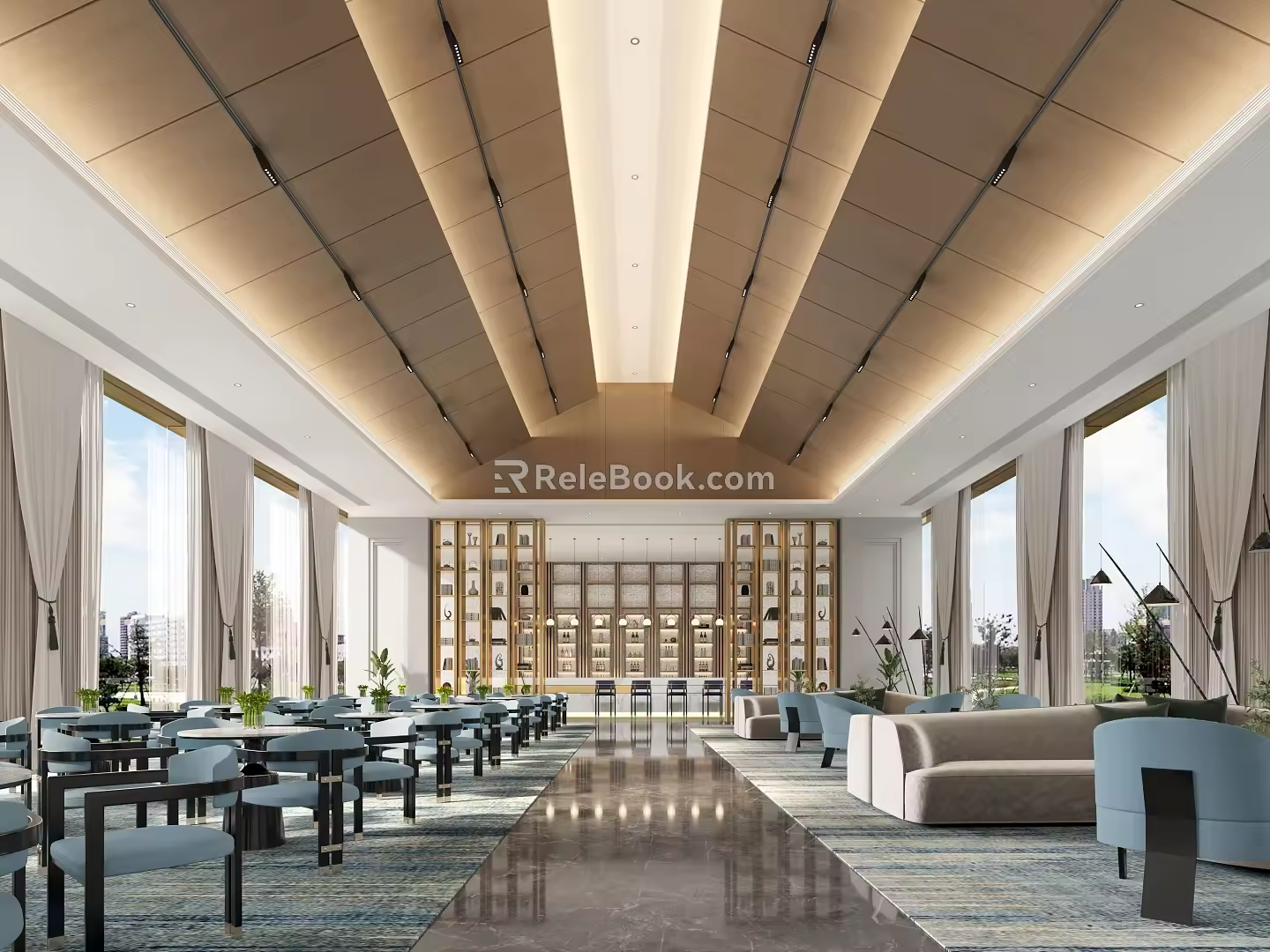 Modern reception area 3d model