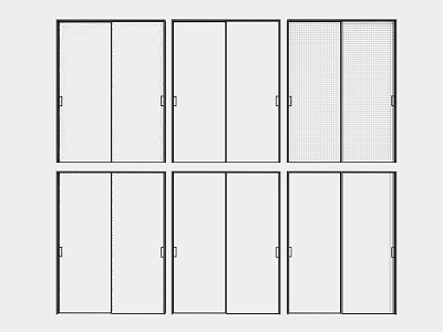 Modern Sliding Door Designs With Panel And Grid Patterns For Home Interiors 3d model