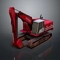 Red Excavator Heavy Machinery For Construction