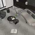 Modern Living Room Sofa And Coffee Table With Light Beige Upholstery Dark Round Design