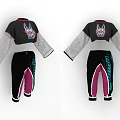 Traditional Themed Clothing Set With Dragon Design Mesh Sleeves And Colorful Pants