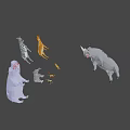 Low Poly Animal Game Movie Characters With Various Species 3D Models Design