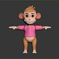Monkey Cartoon Monkey Anime Monkey Stylized Monkey Fantasy Style Monkey Toy 3d model
