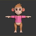 Monkey Monkey Cartoon Monkey Anime Monkey Stylized Monkey Fantasy Style Monkey Toy 3d model