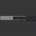 Futuristic Modern Weapon Design With Metallic Body Green Accents And Geometric Patterns