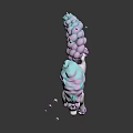 White Horned Game Character With Pink Blue Mane Tail And Colorful Diamond Stars In Pose