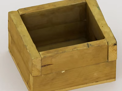 Handmade Wooden Storage Box With Natural Grain And Square Structure 3d model