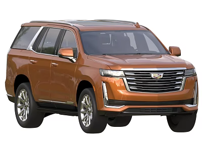 Cadillac Orange SUV Showcasing Chrome Grille Sunroof And Modern Front Design 3d model