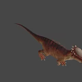 Realistic Dinosaur 3D Model With Brown Skin And Cranial Crest 3d model