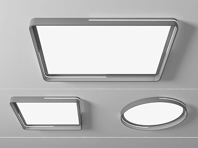Modern Ceiling Lights Featuring Rectangular And Oval Minimalist Design For Home 3d model