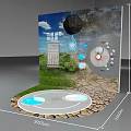 Wanlu Lake Ecological Exhibition Model With Natural Green Landscape And Info Graphics