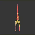 Anatomical 3D Model Of Human Organ And Hair With Spine Pelvis Structure