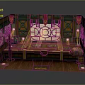 Traditional Chinese Interior Design With Wooden Decor Carved Windows Red Lanterns And Low Table