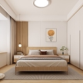 Modern master bedroom room black and white gray master bedroom room wardrobe chandelier ceiling lamp hanging picture master bedroom background wall bed toilet door 3d model