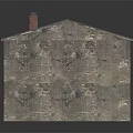 Old Building Model With Red Tiled Roof Weathered Brick Walls Red Doors And Arched Windows