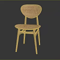 Wooden Leisure Chair with Curved Backrest and Circular Seat in Simple Modern Style