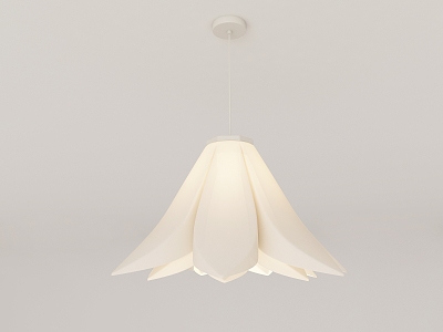 Modern French Cream Chandelier 3d model