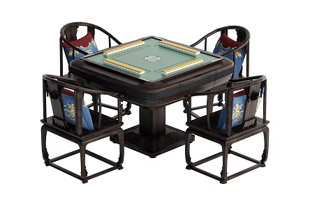 New Chinese Mahjong Table and Chair Chess and Card Table Mahjong Table Machine Hemp Automatic Mahjong Machine 3d model