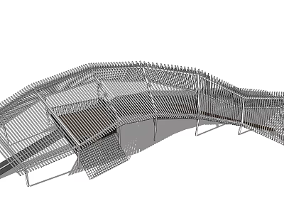 Modern Metal Pergola With Wavy Roof Design For Outdoor Garden Structure 3d model